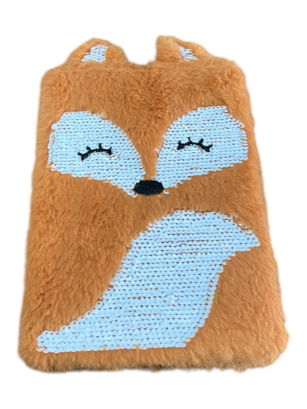 Sequin Fox Plush Notebook Journal Agenda Planner.